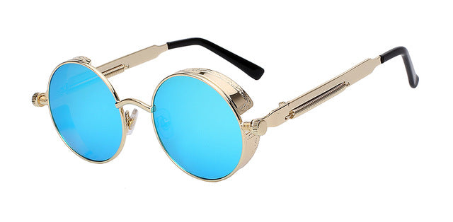 Round Metal Sunglasses Steampunk Men Women Fashion Glasses Brand
